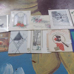 Lot 192 used Christmas Greeting Cards scrapbooking craft journal 1930s-40s
